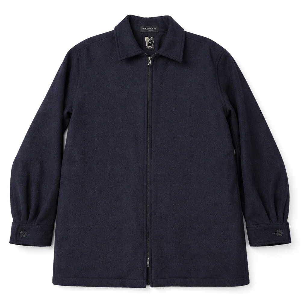 Brandini Pure New‎ Wool Jacket L Navy Blue Full Zip Collared